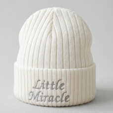 KW105: Baby Embroidered Little Miracle Knitted Hat (Newborn -3 Months)